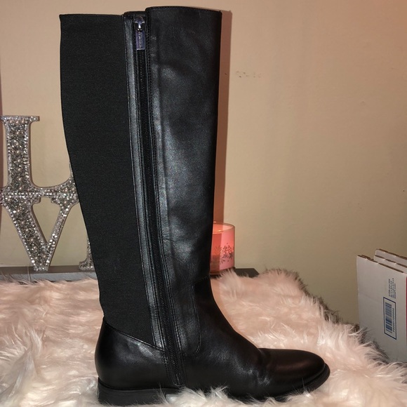 Kenneth Cole Reaction Leather Riding Boots - Black - Picture 5 of 16
